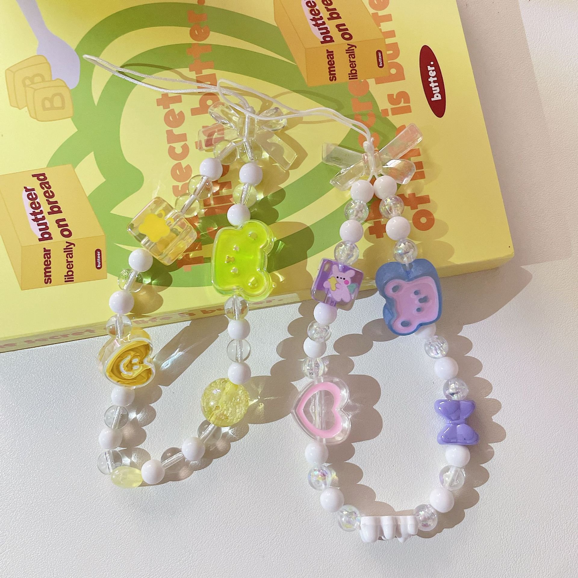 DIY Handmade Beaded Chain Cell Phone Accessories Wrist Lanyard Bags Pendant Keychains Mobile Phone Straps