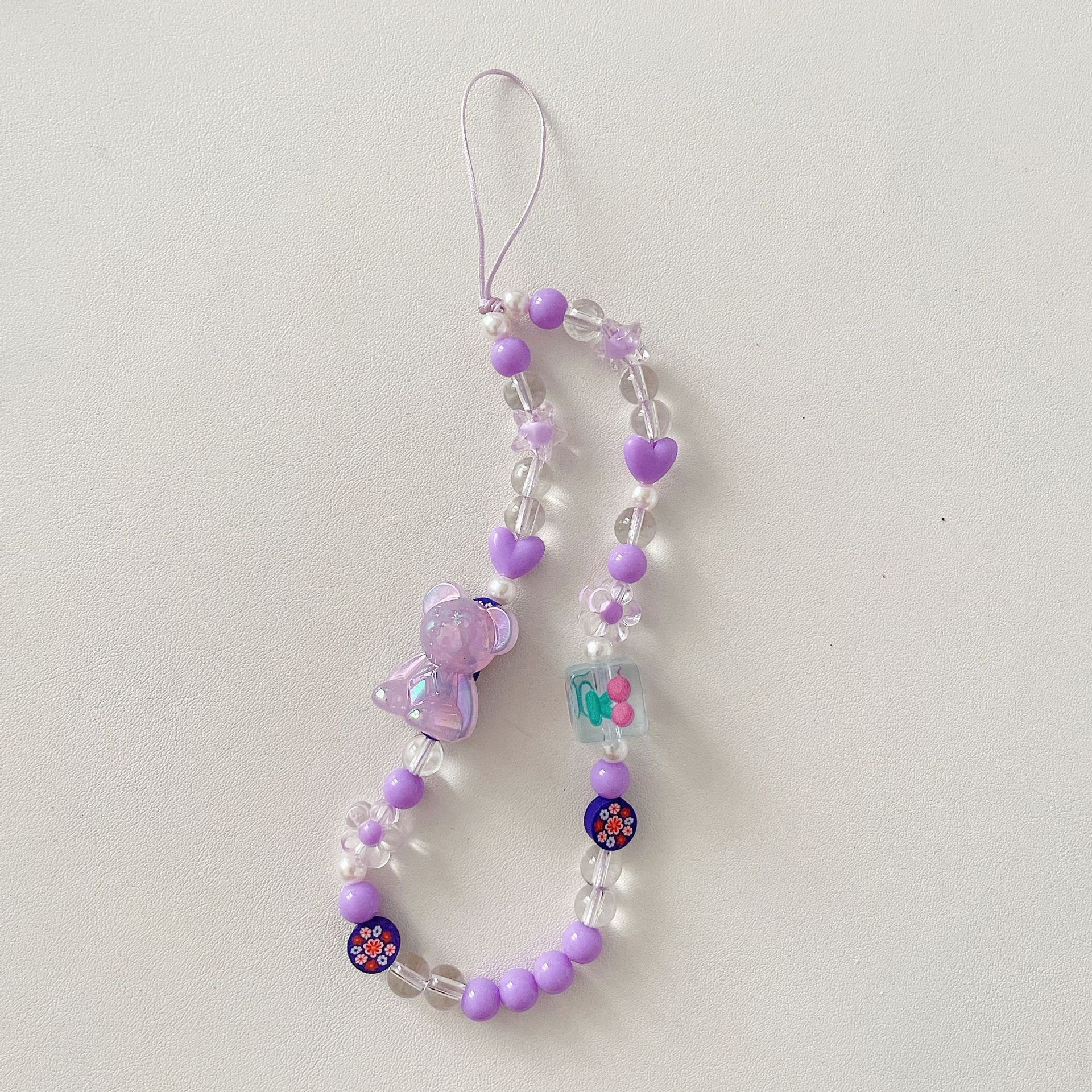 DIY Handmade Beaded Chain Cell Phone Accessories Wrist Lanyard Bags Pendant Keychains Mobile Phone Straps