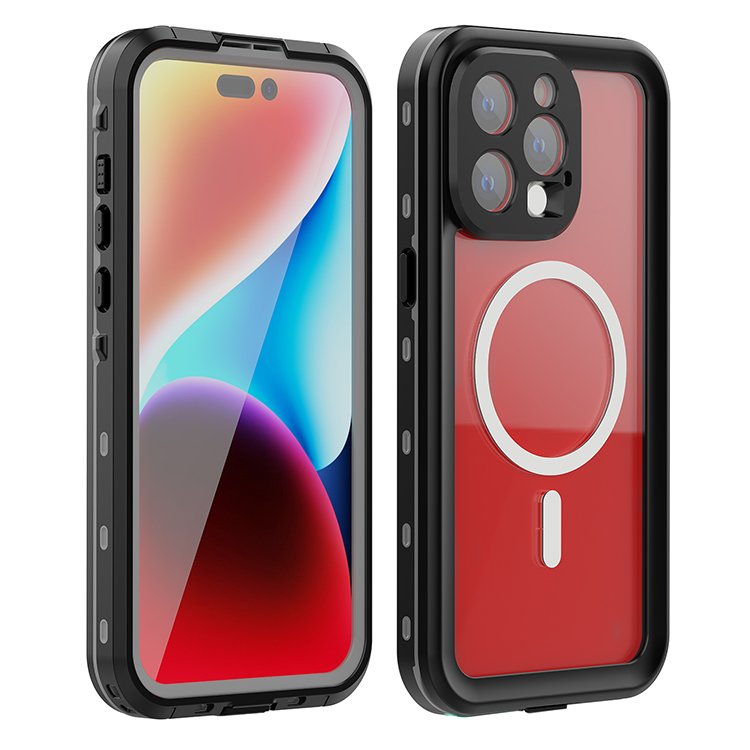 2023 Shellbox HD thickened PET protect film upgraded earphone hole added DOT IP68 mobile waterproof case for iPhone 15 pro max