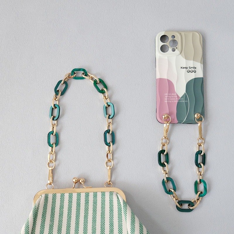 Acrylic Metal Smartphone Wrist Lanyard Korean Cellphone Charm Gold Phone Chain Strap Universal Phone Crossbody Lanyard Handphone