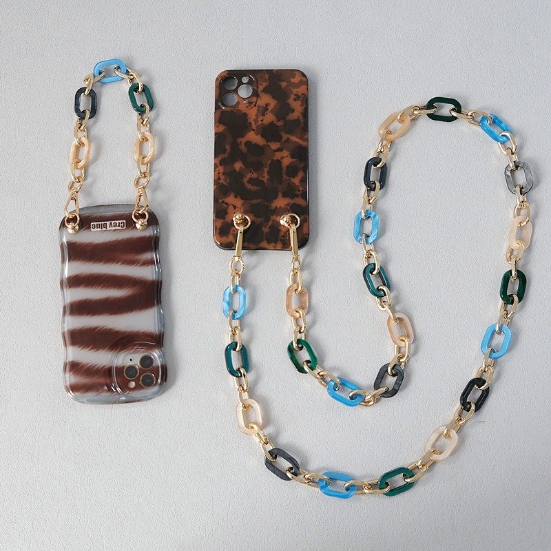 Acrylic Metal Smartphone Wrist Lanyard Korean Cellphone Charm Gold Phone Chain Strap Universal Phone Crossbody Lanyard Handphone