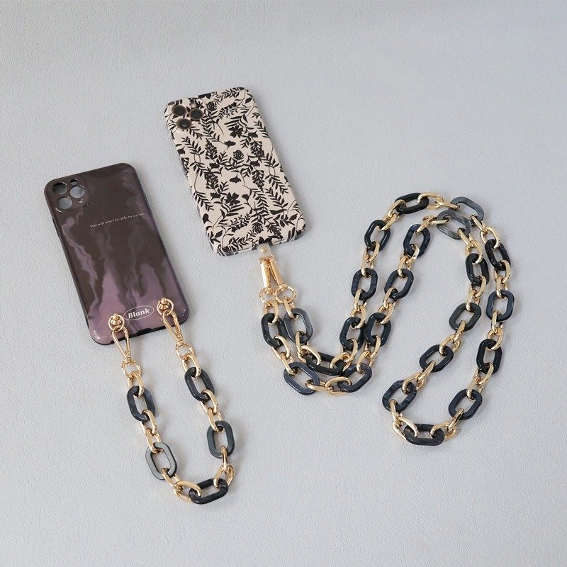 Acrylic Metal Smartphone Wrist Lanyard Korean Cellphone Charm Gold Phone Chain Strap Universal Phone Crossbody Lanyard Handphone