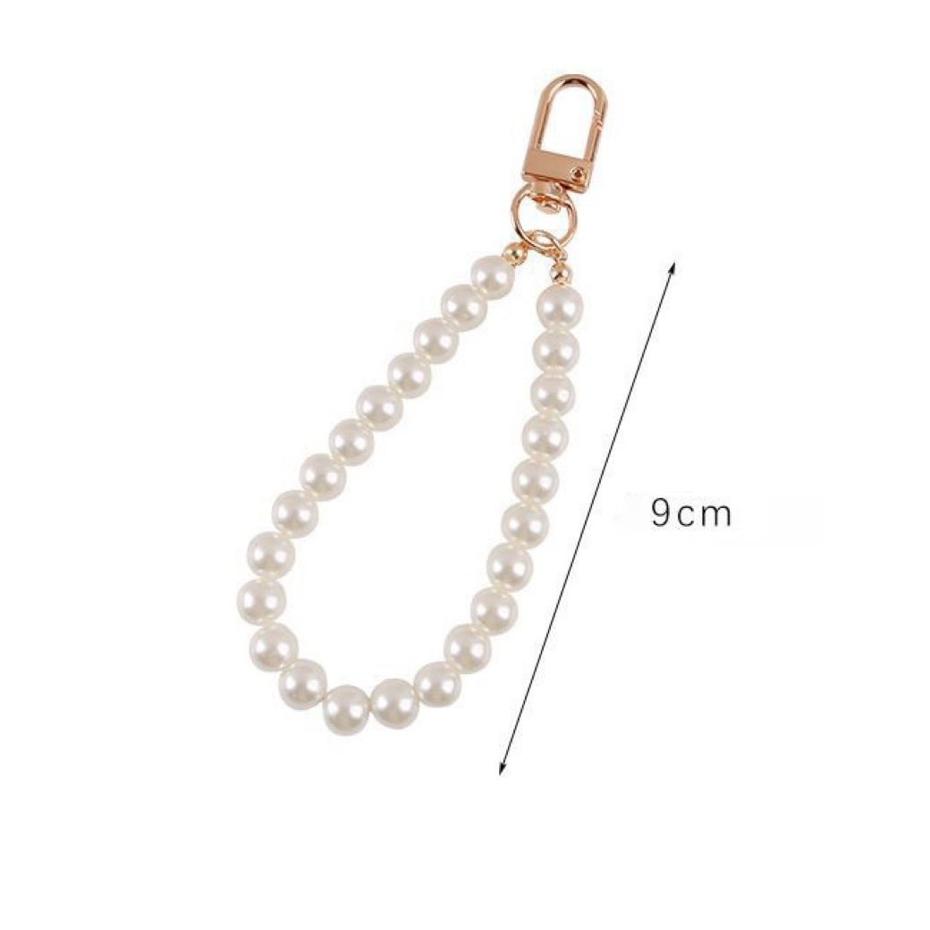 Pearl Wrist Strap with Big Pearl for Mobile Phone Case with Metal Snap Hook for Key Chain Phone Charm Chain Phone Charm Strap