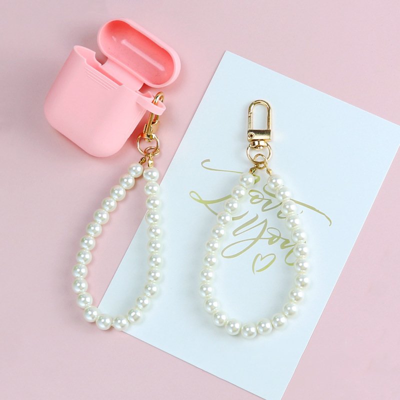 Pearl Wrist Strap with Big Pearl for Mobile Phone Case with Metal Snap Hook for Key Chain Phone Charm Chain Phone Charm Strap