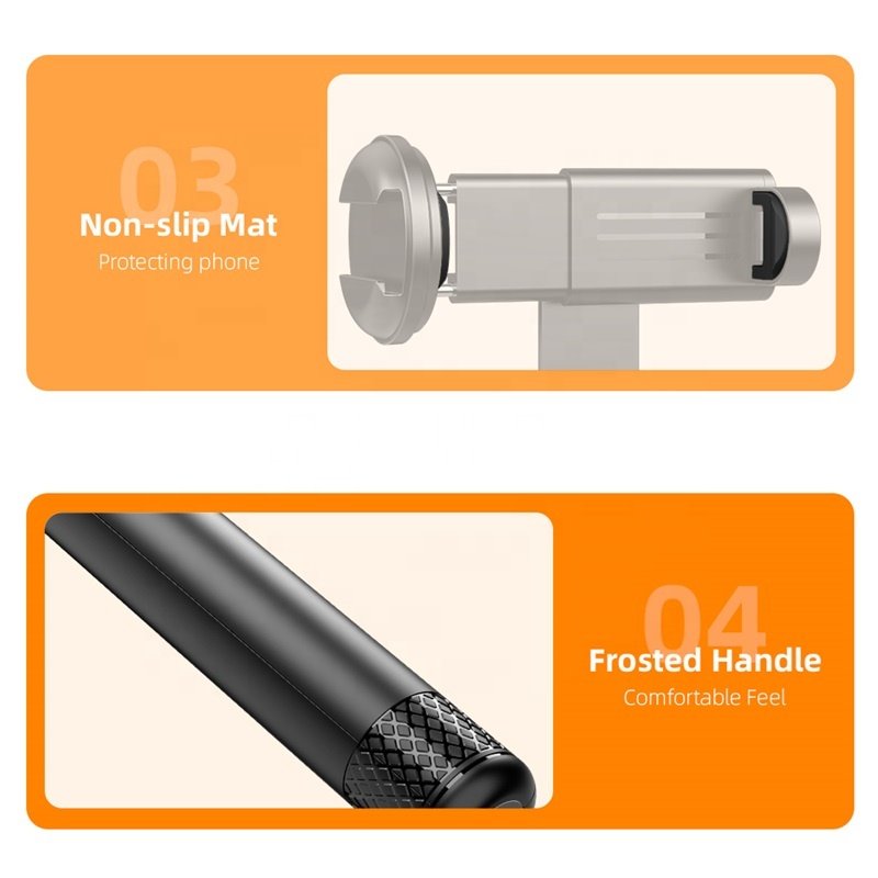 C10 All in One Hidden Remote Control Mobile Phone Selfie Stick Tripod with Cold Shoe Port