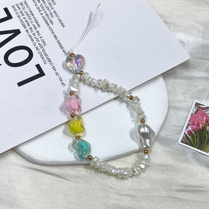 Phone Strap Fashion Girl Short Wrist Bracelet Phonr Lanyard Lovely Phone Pendant Cute Phone Accessories Keychain