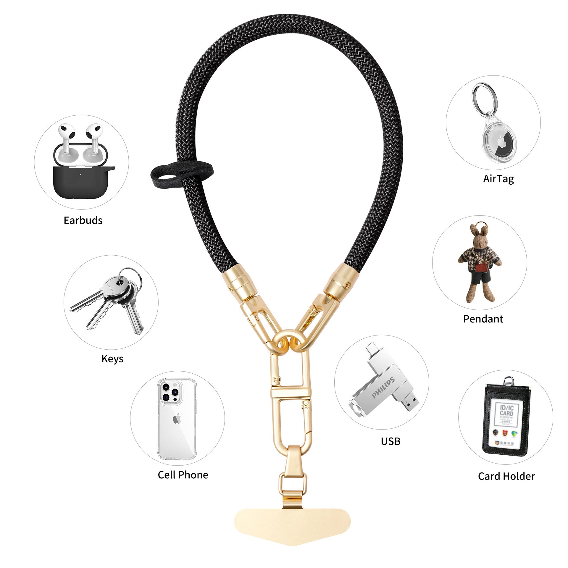 Hot selling mobile phone lanyard wrist short multifunctional outdoor anti-lost mobile phone case lanyard high-end new product