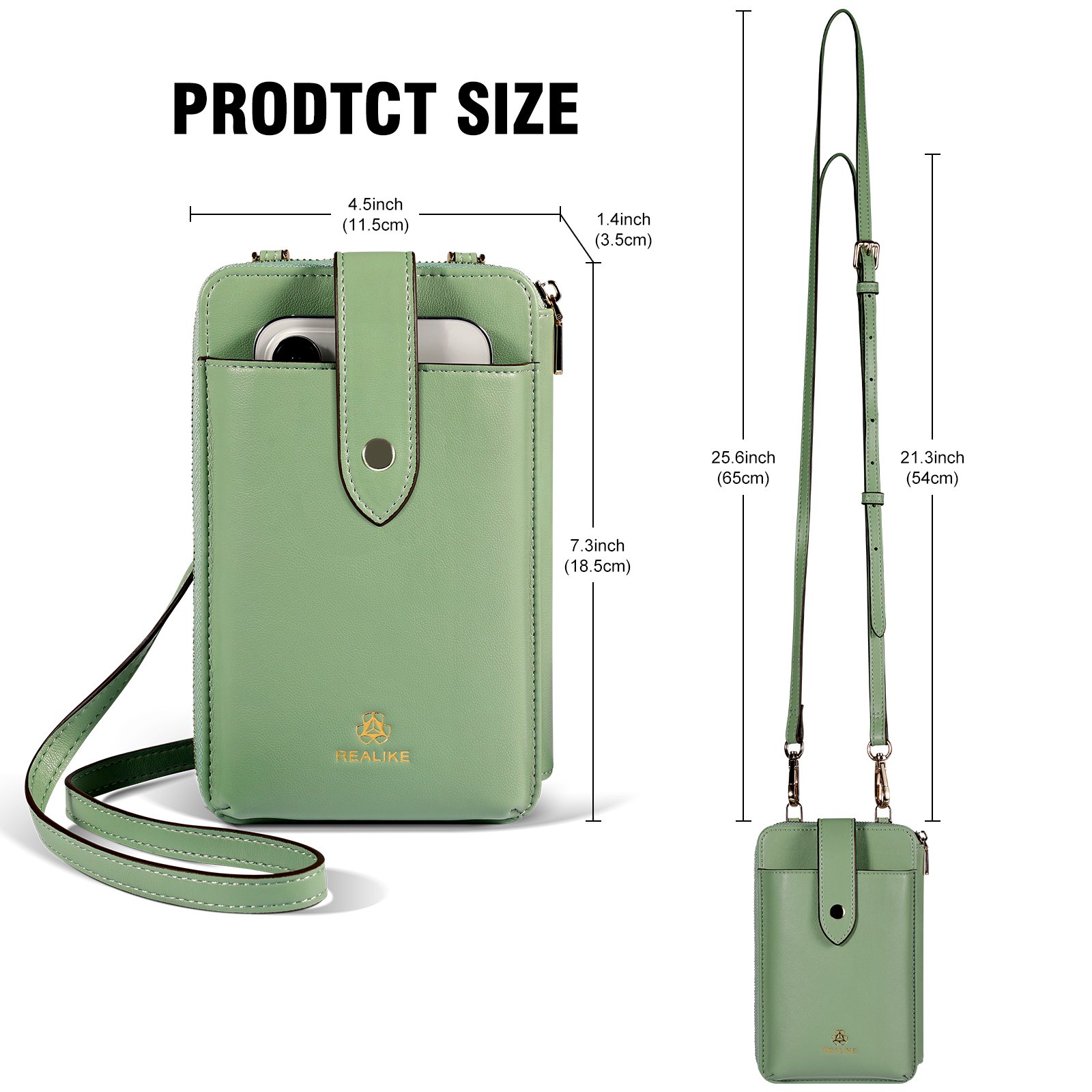 Custom Leather RFID Wallet Purses Credit Card Slots Small Crossbody Bags Cell Phone Purse Women Shoulder Mobile Phone Bags
