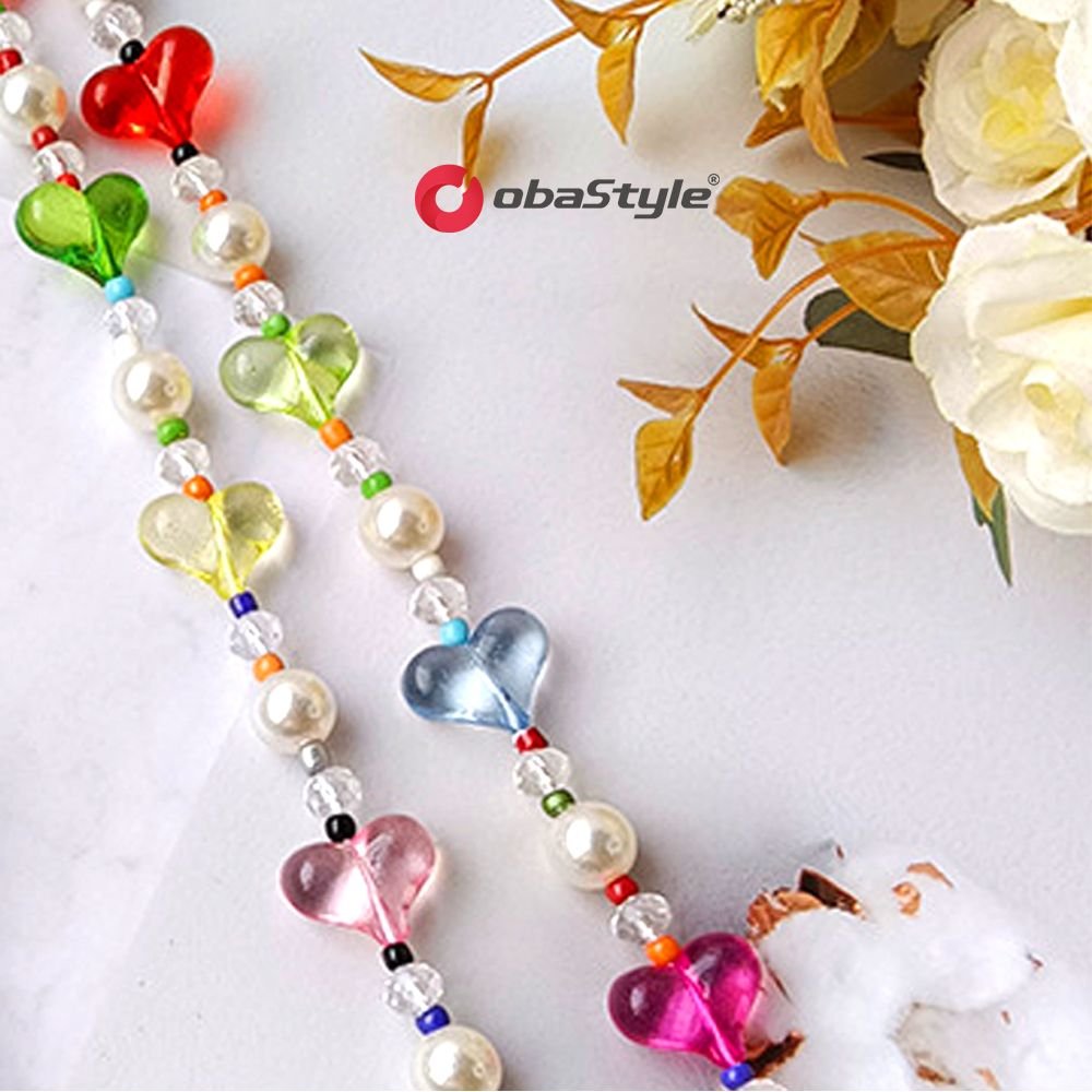 EU spot stock Cute Colorful Bead Cell Mobile Phone Strap Chain Case Charm Holder Lanyard Bracelet Keychain