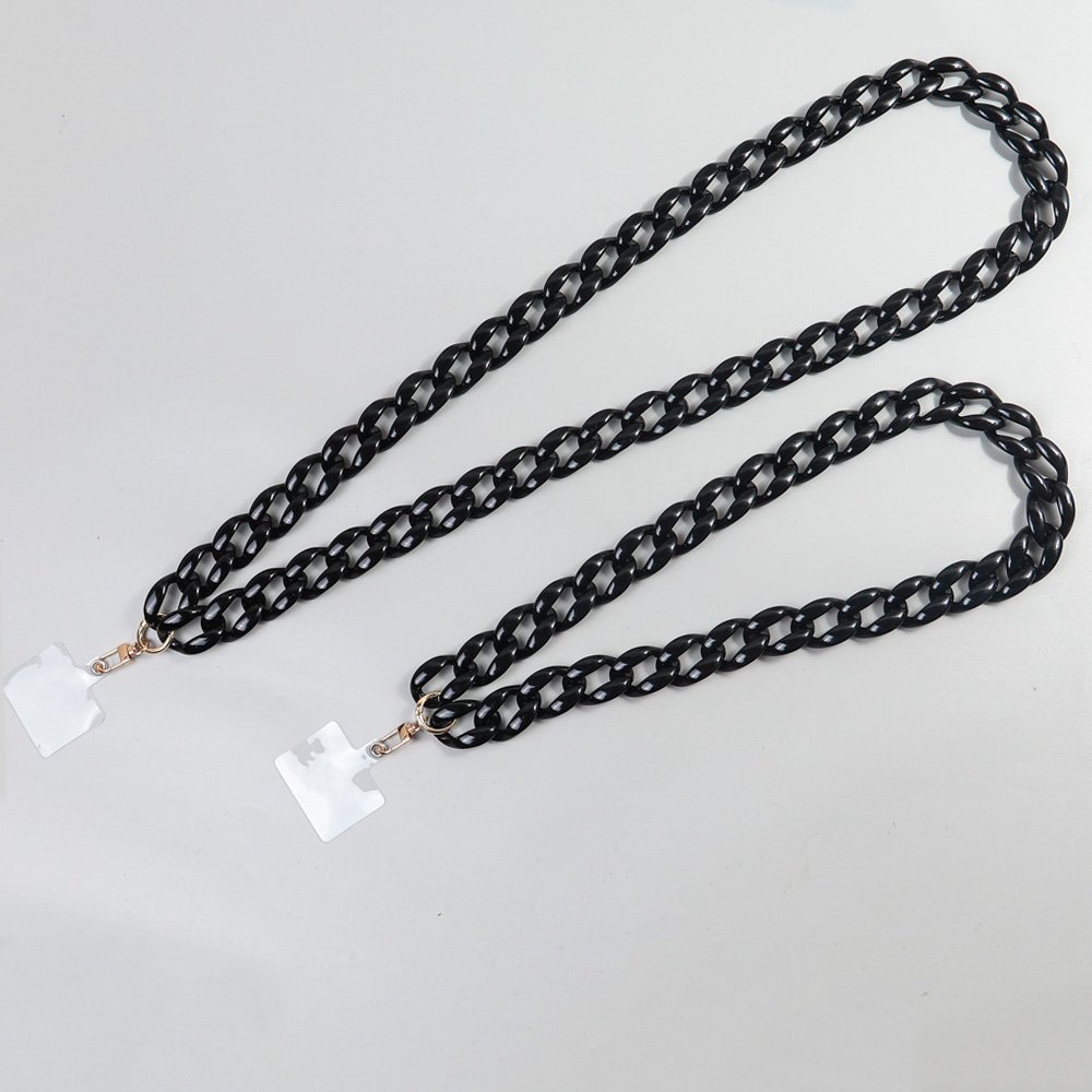 Wholesale Mobile Phone Lanyards Vintage Long Necklace 120cm Crossbody Chain Glossy Women's Jewelry Acrylic Mobile Phone Chain
