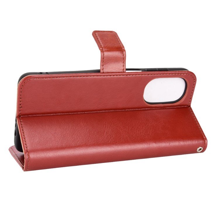 Crazy Horse Texture Stand Wallet Flip Cover Phone Cover for Motorola Moto G52 G82 PU Leather Phone Case