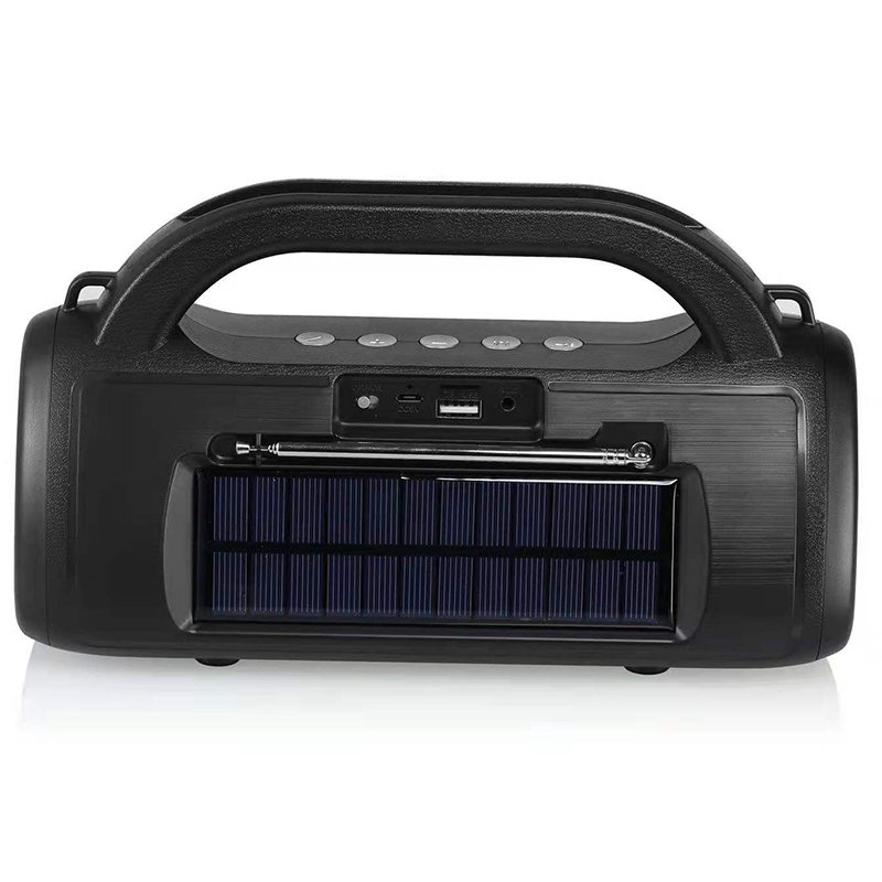Portable Solar Charging wireless subwoofer loud active speaker FM radio Torch bass Handlebar Speaker support TF/USB outdoor