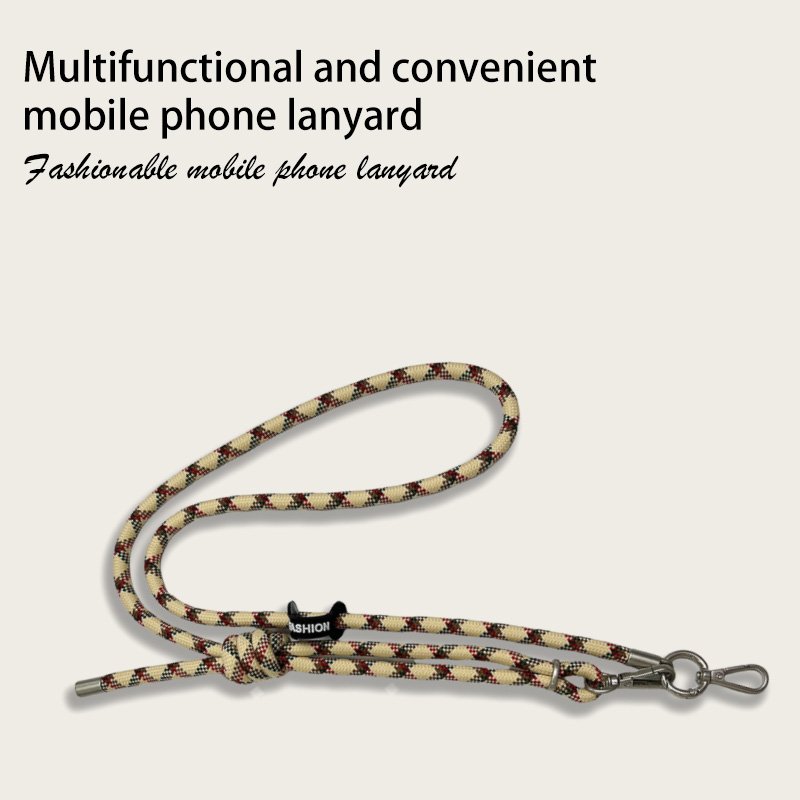 8mm thick Large buckle adjustment thick rope lanyard gasket telescopic adjustable crossbody phone rope outdoor anti-loss lanyard