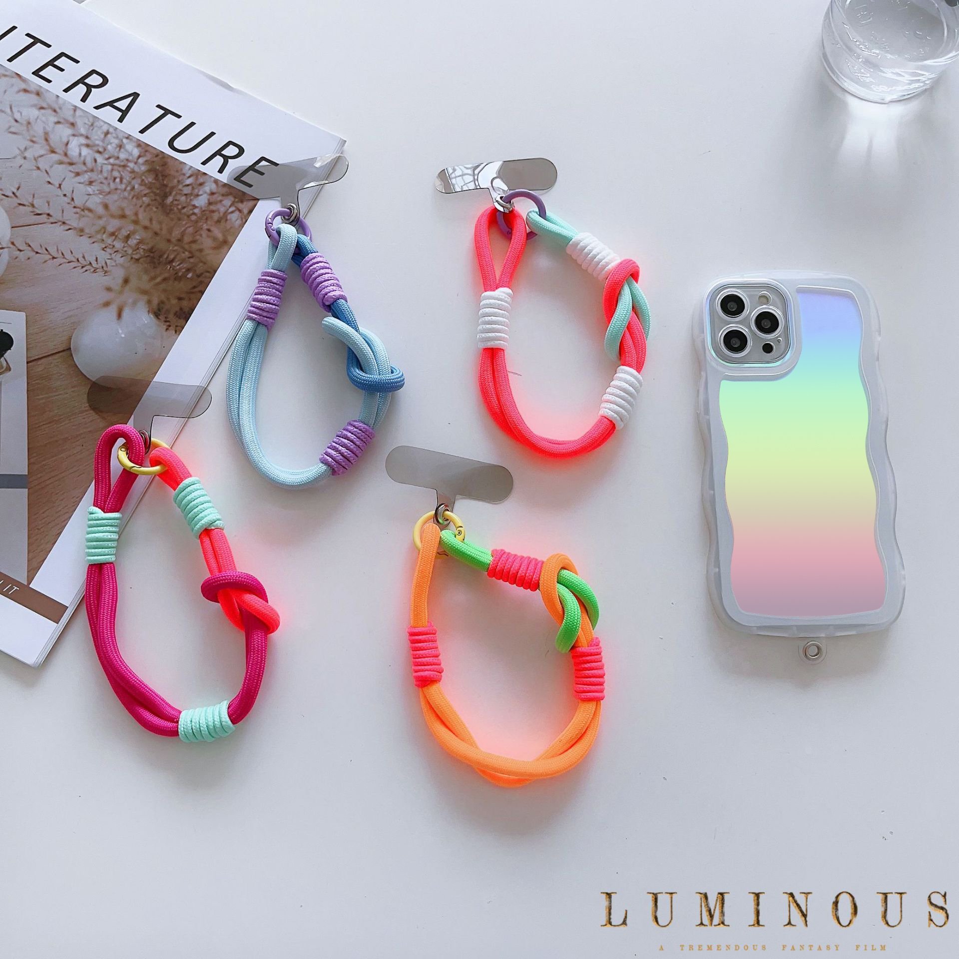 2024 summer color chain lanyard wristband hand strap apply for mobile phone case anti-fall and anti-lost short rope