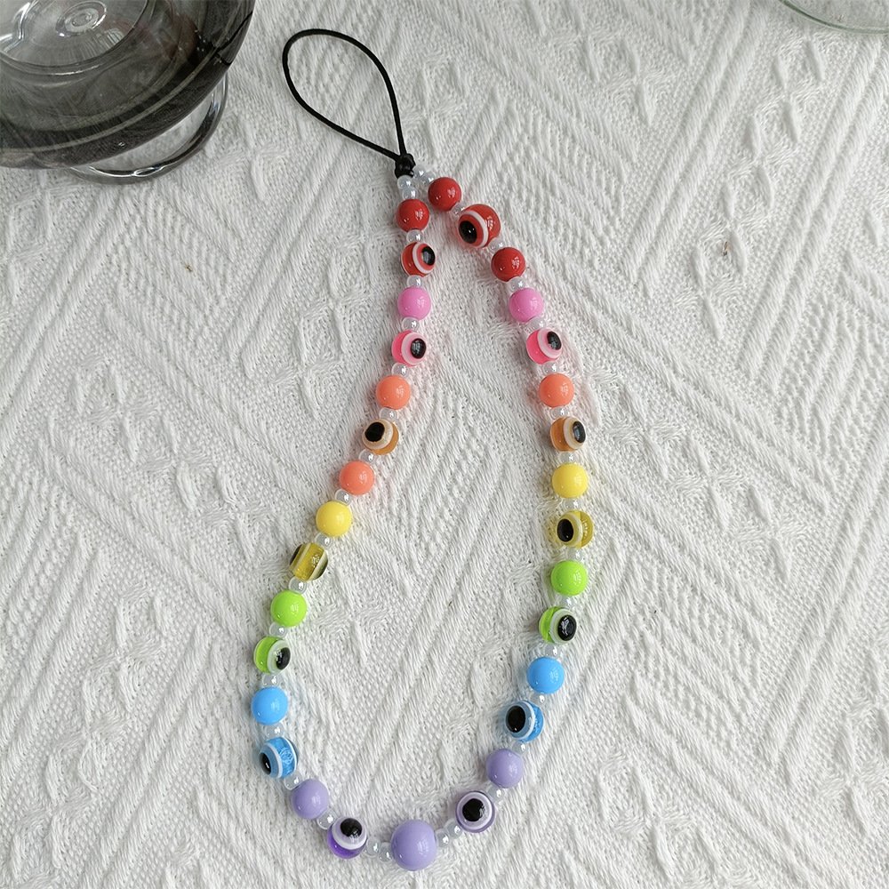 KKBEAD Europe States wind diagonal long portable mobile phone chain portable pendant rainbow pendant lanyard