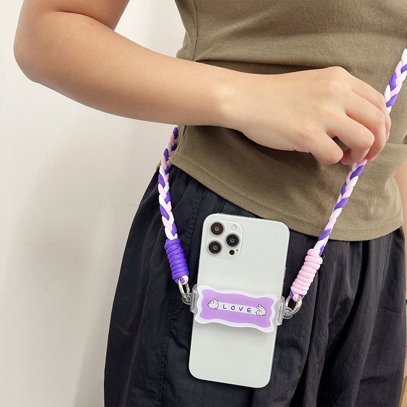 Hot Selling Colorful Braided Mobile Phone Lanyard Crossbody Cell Phone Strap Anti-loss Rope Key Bag Multi-purpose Hanging Rope