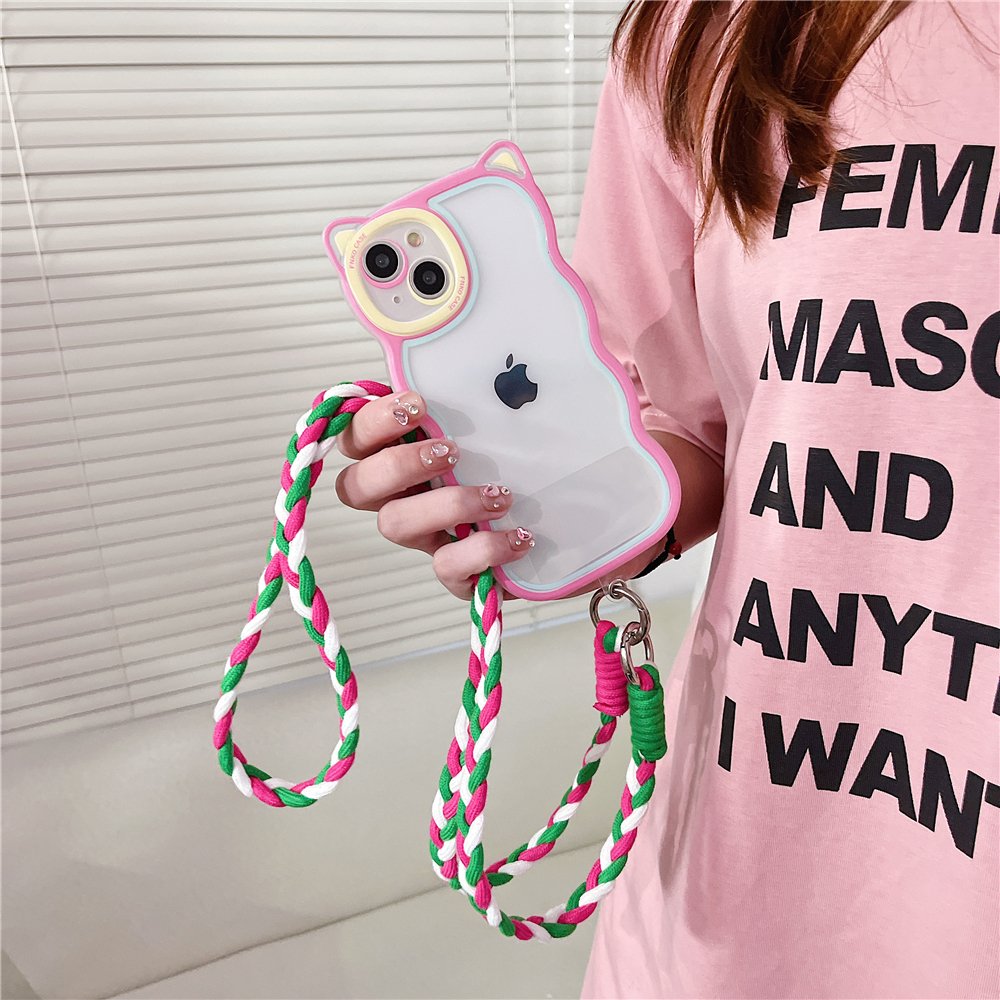 Hot Selling Colorful Braided Mobile Phone Lanyard Crossbody Cell Phone Strap Anti-loss Rope Key Bag Multi-purpose Hanging Rope