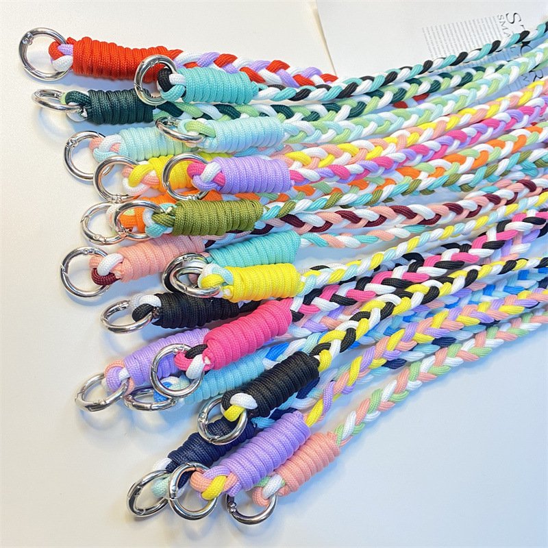 Hot Selling Colorful Braided Mobile Phone Lanyard Crossbody Cell Phone Strap Anti-loss Rope Key Bag Multi-purpose Hanging Rope