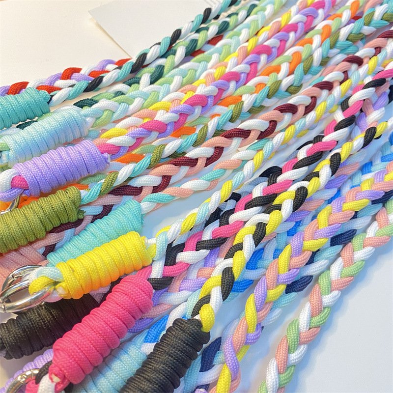 Hot Selling Colorful Braided Mobile Phone Lanyard Crossbody Cell Phone Strap Anti-loss Rope Key Bag Multi-purpose Hanging Rope