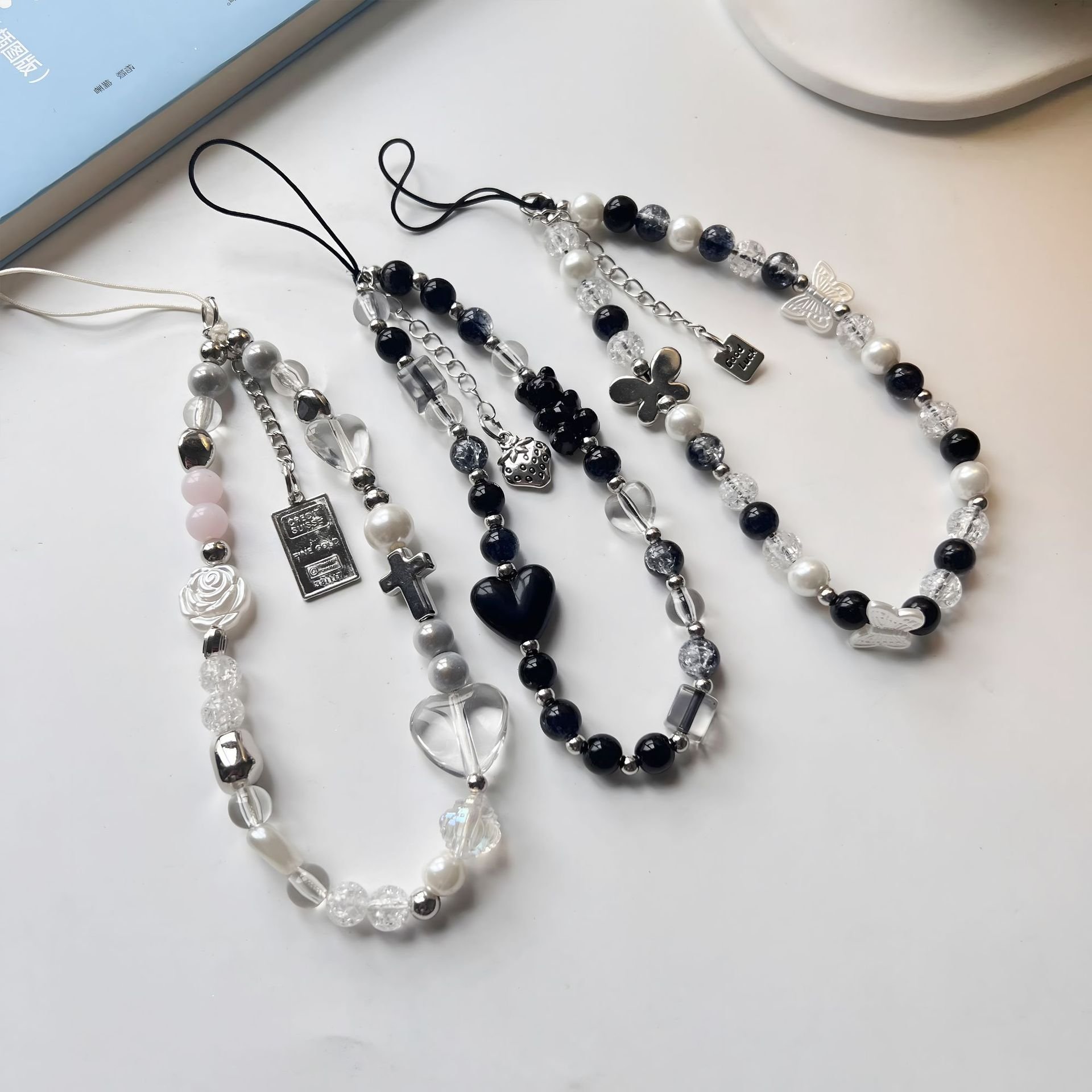 New Arrival Handmade Beads Phone Wrist Strap Chain For Mobile Phone,Fashion Colorful Crystal Beaded Phone Chain