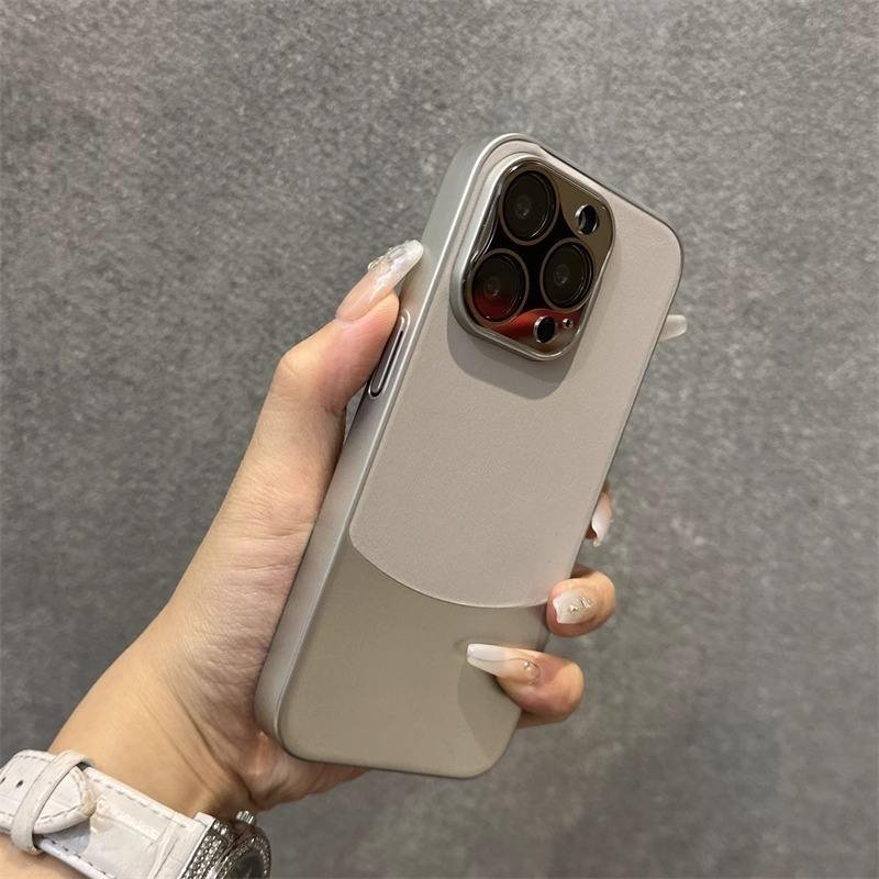 Luxury Fashion Plain leather pattern color-blocked all-inclusive anti-drop hard sleeve phone case for iphone 15 14 13 12 pro max