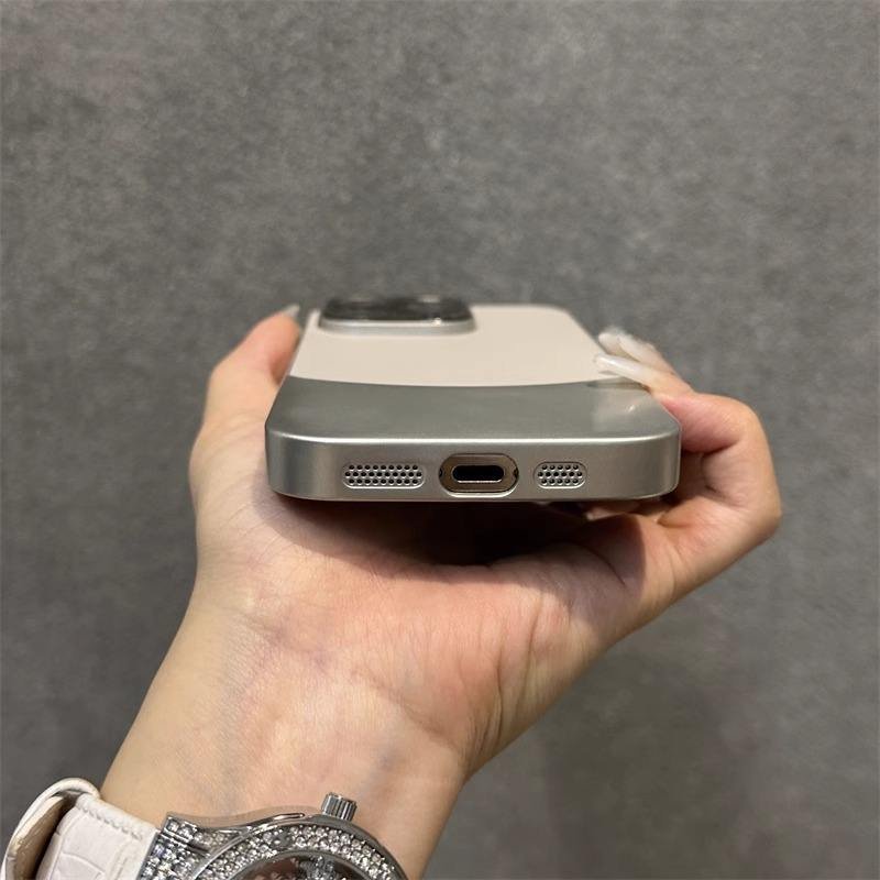 Luxury Fashion Plain leather pattern color-blocked all-inclusive anti-drop hard sleeve phone case for iphone 15 14 13 12 pro max