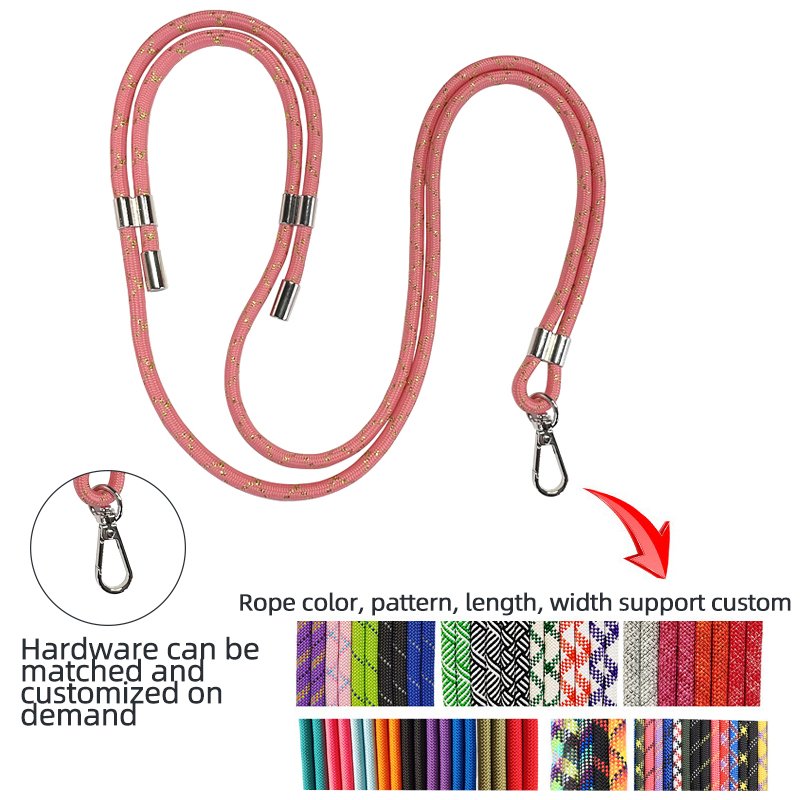 Custom Logo Carabiner Wrist Strap Lanyard Mobile Phone Strap Hang Around Neck Short Key Lanyard Metal Hook Phone Holder Strap