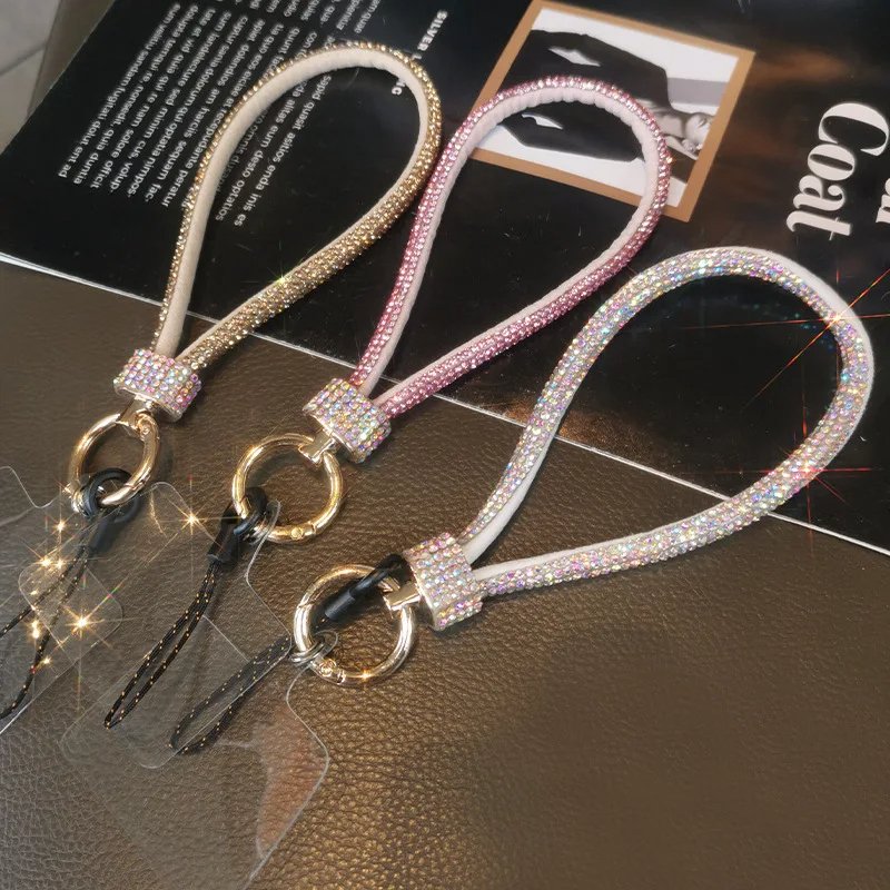 Luxury Diamond-Encrusted Phone Charm Stylish Lanyard Anti Loss Bracelet Hanging Rope Chain Phone Wrist Strap for Everyday Use