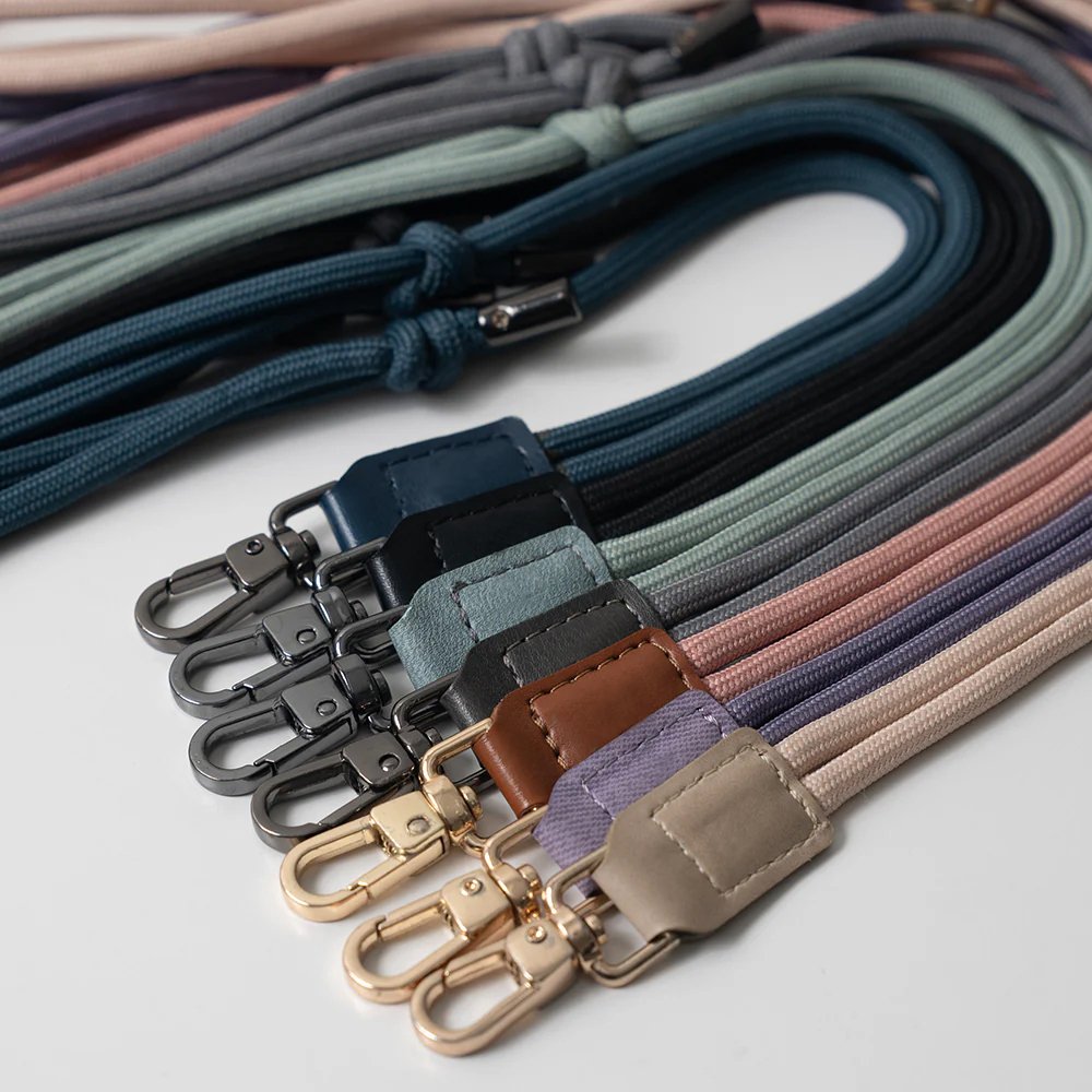 Metal chain leather strap set crossbody chain small fragrance style strap lanyard portable mobile phone chain ins female