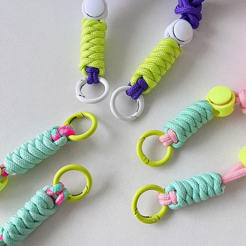 Strong Durable Polyester Mobile Phone Wrist Rope Short Chain Simple Bold Key Chain Mountaineering Anti-Loss Mobile Phone Hang