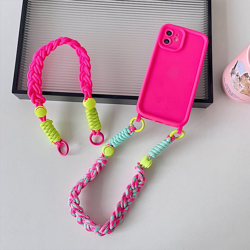 Strong Durable Polyester Mobile Phone Wrist Rope Short Chain Simple Bold Key Chain Mountaineering Anti-Loss Mobile Phone Hang