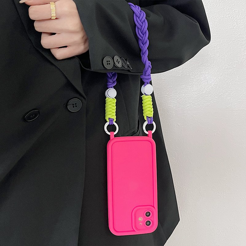 Strong Durable Polyester Mobile Phone Wrist Rope Short Chain Simple Bold Key Chain Mountaineering Anti-Loss Mobile Phone Hang