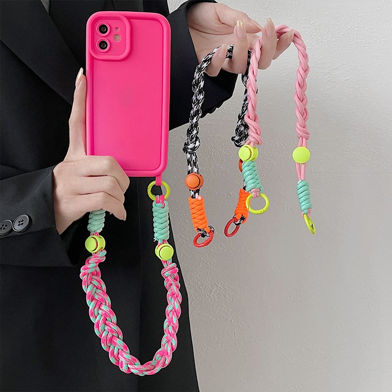Strong Durable Polyester Mobile Phone Wrist Rope Short Chain Simple Bold Key Chain Mountaineering Anti-Loss Mobile Phone Hang