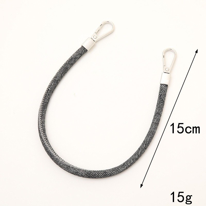 New Fabric Mobile Phone Lanyard Short Wrist Straps Hanging Accessory Anti Lost Rope 2 Buckles Denim Hand-Held Cellphone Chain