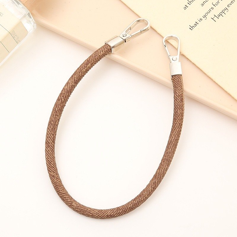 New Fabric Mobile Phone Lanyard Short Wrist Straps Hanging Accessory Anti Lost Rope 2 Buckles Denim Hand-Held Cellphone Chain
