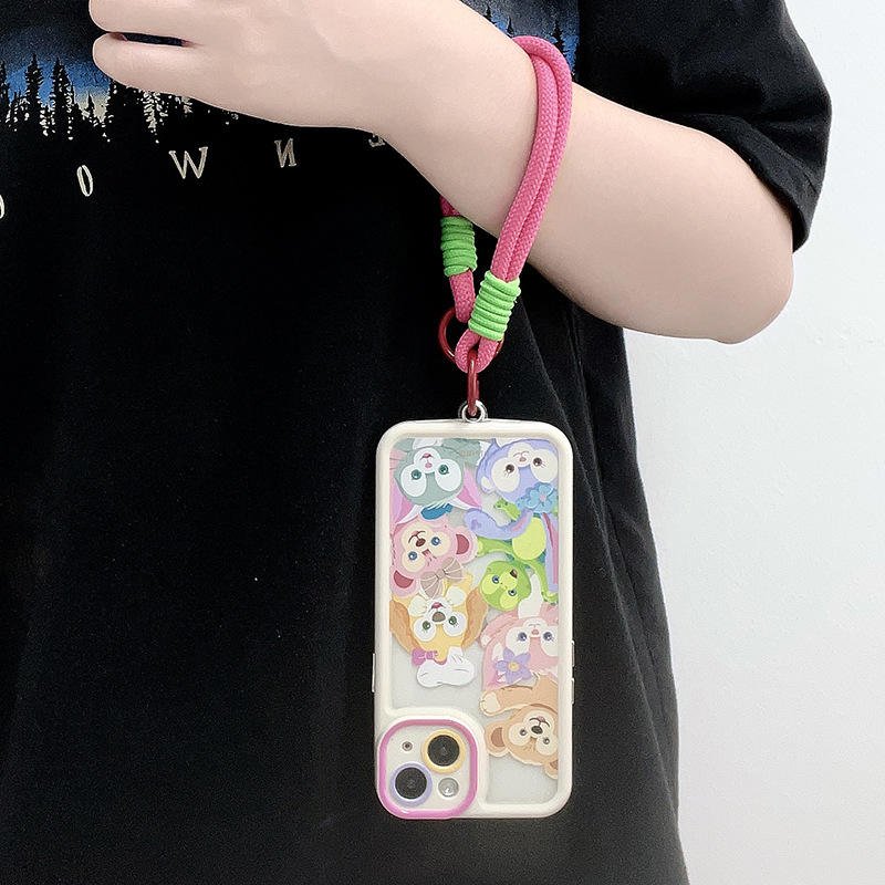 Colorful Short Mobile Phone Lanyard Telephone Bracelet Charm Nylon Braided Rope with Patch Anti lost Wrist Phone Strap Wholesale