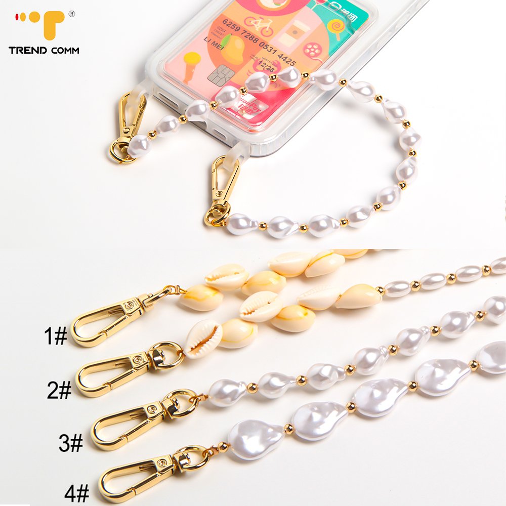 Elegant Premium Acrylic Pearl Chain Bead Bracelet for Women Fashionable Mobile Phone Body Strap Charm