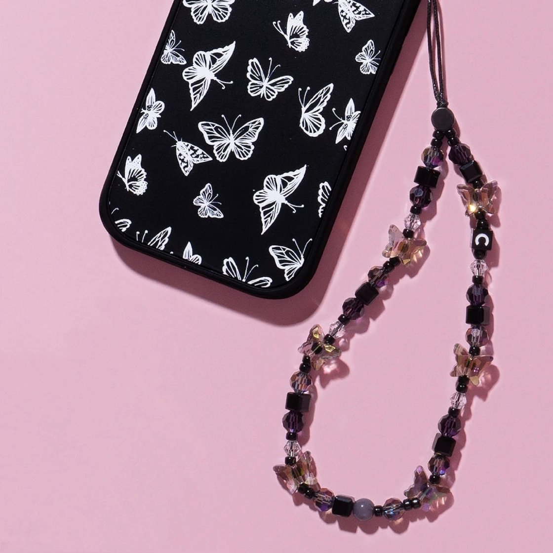 Hot Sell Fashion Accessories 2023 Dark Butterfly Phone Chain Y2K Style y metal chain mobile phone case