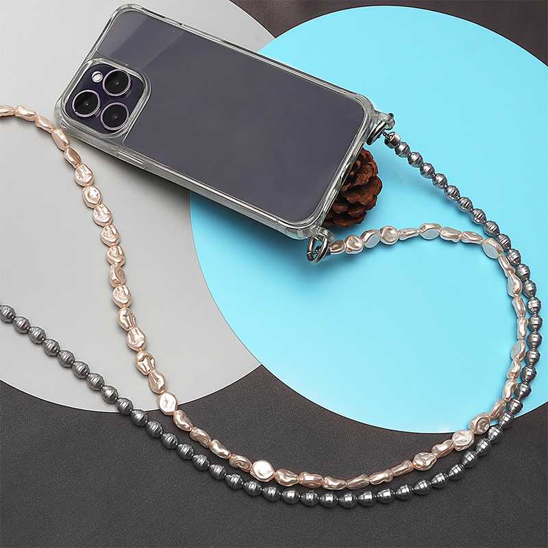 Anti lost Mobile Phone Chain pearl beads lanyard for cell phone