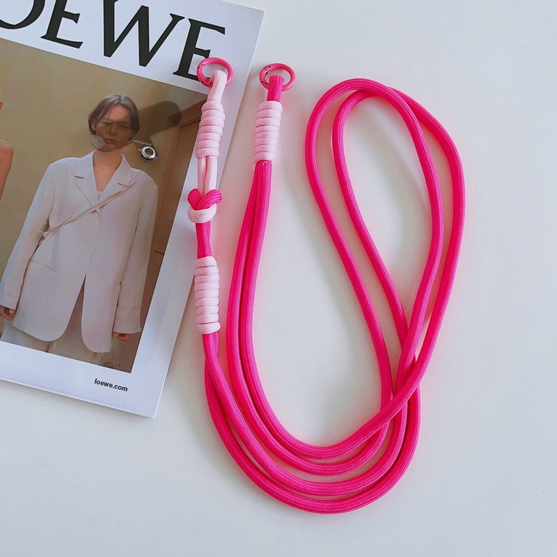 Creative Long Crossbody Phone Lanyard Colorful Knotted Design Nylon Hanging Rope Phone Strap for Iphone 16 Pro Max