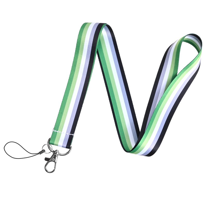 Wholesale Gay Pride Design Neck Lanyard Rainbow Keychain Polyester Strap For ID Holder Satin Lanyard