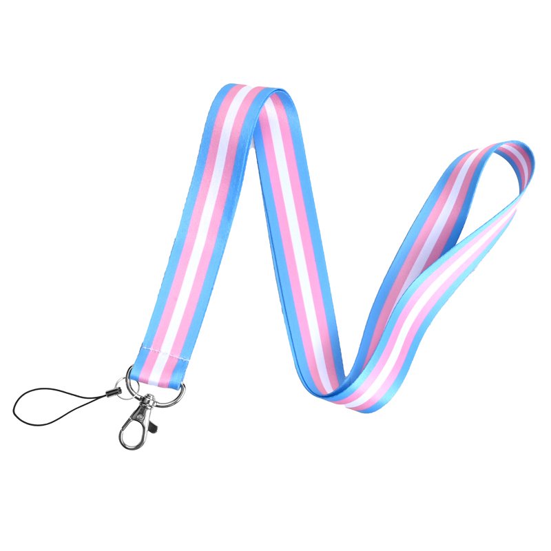 Wholesale Gay Pride Design Neck Lanyard Rainbow Keychain Polyester Strap For ID Holder Satin Lanyard