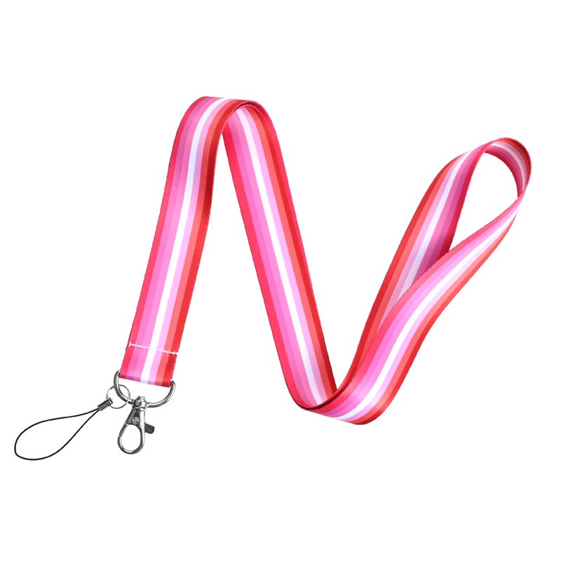 Wholesale Gay Pride Design Neck Lanyard Rainbow Keychain Polyester Strap For ID Holder Satin Lanyard