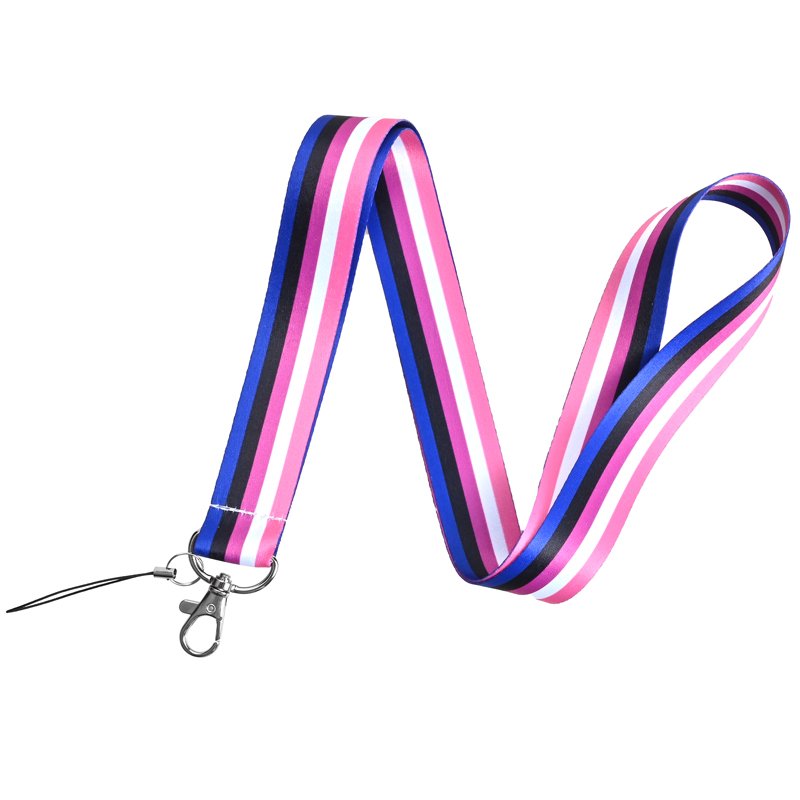Wholesale Gay Pride Design Neck Lanyard Rainbow Keychain Polyester Strap For ID Holder Satin Lanyard