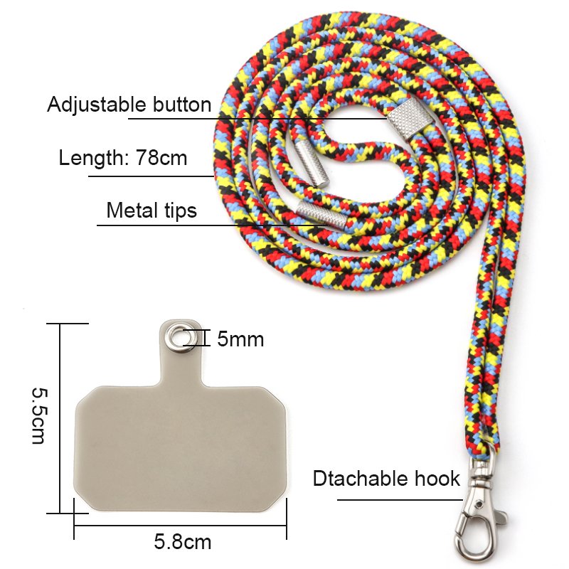 Phone Lanyard Neck Strap Universal Crossbody Nylon Tether Tab Adjustable Mobile Phone Straps Necklace Lanyard Patch Custom Logo