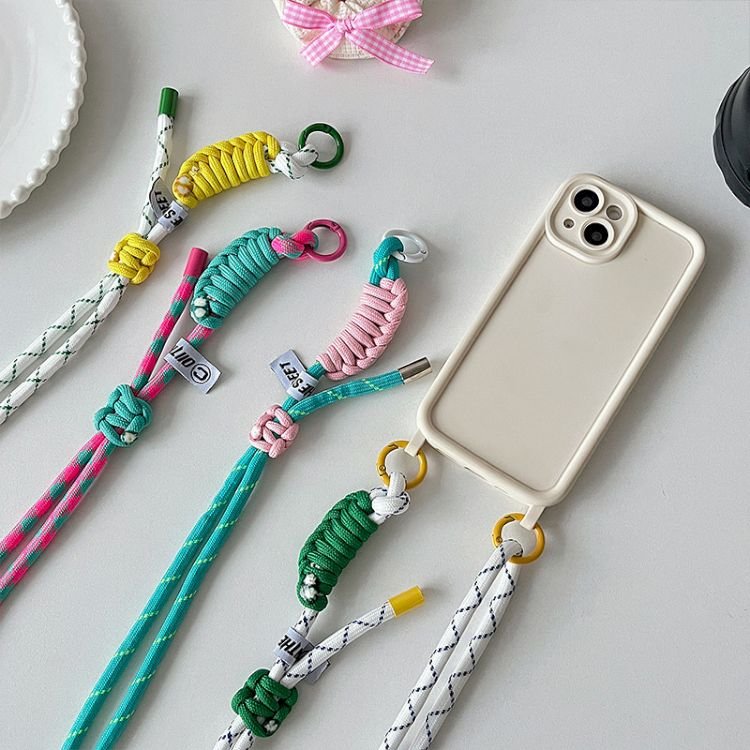 Best Selling handwoven nylon mobile Wrist Strap Charm universal phone Case Lanyard adjustable rope anti-loss