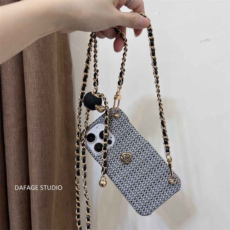 2024 Camellia Gold Ball Crossbody for Apple 14 Case 12 Women 13 Fall Resistant iphone15 Premium Sense 11 Trend xr