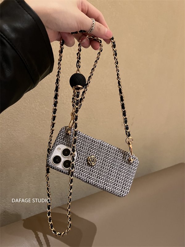 2024 Camellia Gold Ball Crossbody for Apple 14 Case 12 Women 13 Fall Resistant iphone15 Premium Sense 11 Trend xr