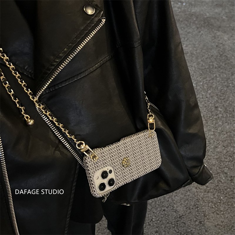 2024 Camellia Gold Ball Crossbody for Apple 14 Case 12 Women 13 Fall Resistant iphone15 Premium Sense 11 Trend xr