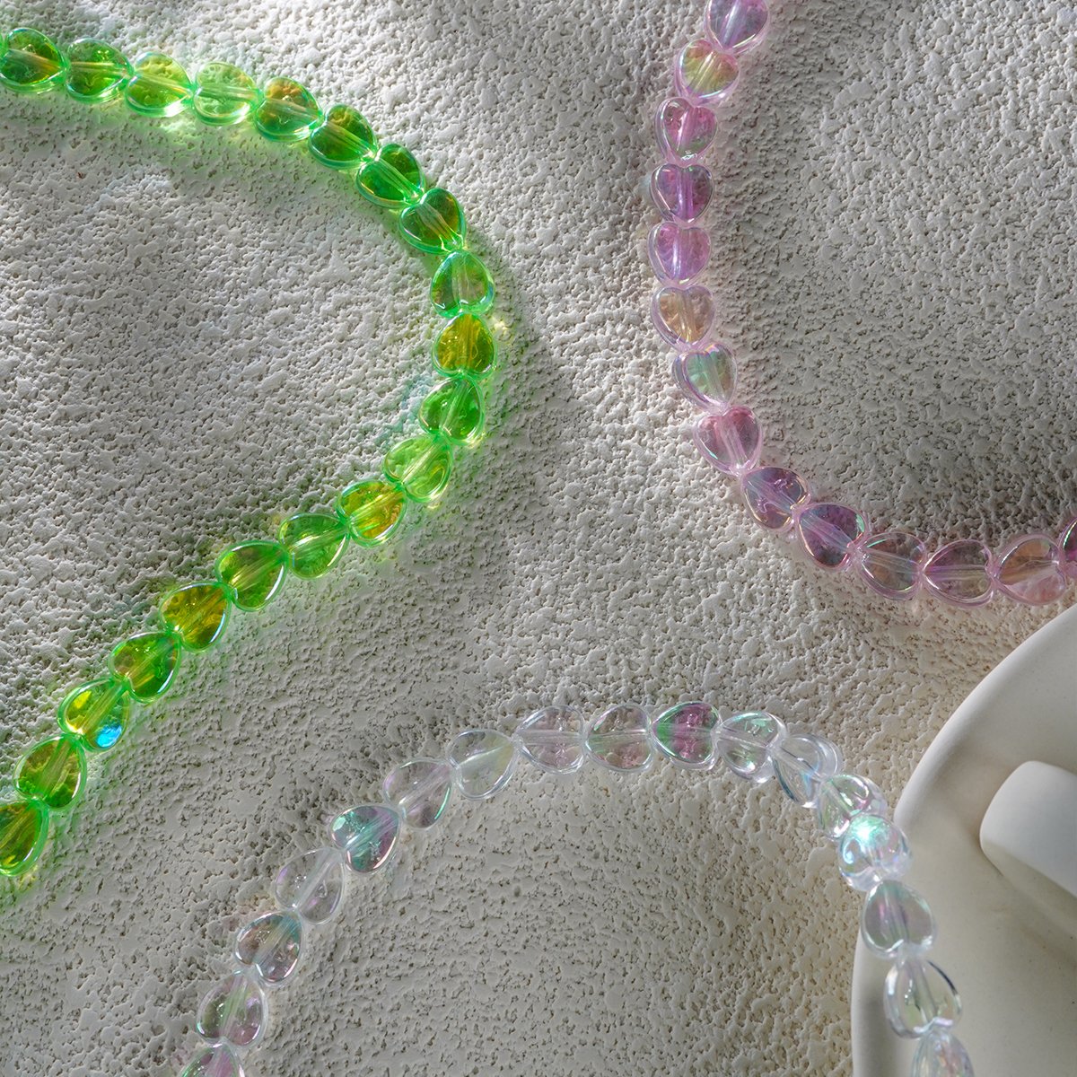 New Style Hot Selling Beaded Mobile Phone Chain Colorful Transparent Mermaid Love Beaded Phone Case Pendant For Women